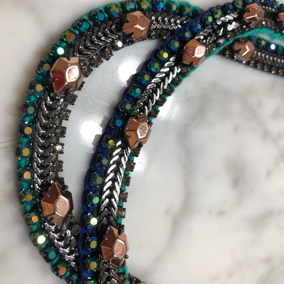 Stella and dot green and rose gold bib necklace - Picture 2 of 3